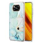 For Xiaomi Poco X3 NFC Marble Pattern IMD Card Slot Phone Case(Green) - 1