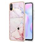 For Xiaomi Redmi 9A Marble Pattern IMD Card Slot Phone Case(Rose Gold) - 1