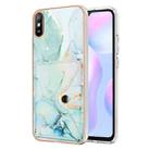 For Xiaomi Redmi 9A Marble Pattern IMD Card Slot Phone Case(Green) - 1