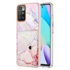 For Xiaomi Redmi 10 Marble Pattern IMD Card Slot Phone Case(Rose Gold) - 1