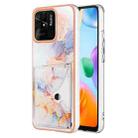 For Xiaomi Redmi 10C Marble Pattern IMD Card Slot Phone Case(Galaxy Marble White) - 1