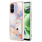 For Xiaomi Redmi 12C / 11A 4G Marble Pattern IMD Card Slot Phone Case(Galaxy Marble White) - 1