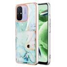 For Xiaomi Redmi 12C / 11A 4G Marble Pattern IMD Card Slot Phone Case(Green) - 1