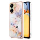 For Xiaomi Redmi 13C 4G Marble Pattern IMD Card Slot Phone Case(Galaxy Marble White) - 1