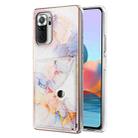 For Xiaomi Redmi Note 10 Pro Max Marble Pattern IMD Card Slot Phone Case(Galaxy Marble White) - 1