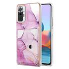 For Xiaomi Redmi Note 10 Pro Marble Pattern IMD Card Slot Phone Case(Pink Purple Gold) - 1