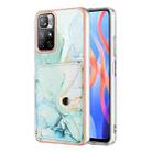 For Xiaomi Redmi Note 11 5G Marble Pattern IMD Card Slot Phone Case(Green) - 1