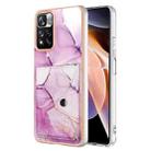 For Xiaomi Redmi Note 11 Pro / 11 Pro+ Marble Pattern IMD Card Slot Phone Case(Pink Purple Gold) - 1