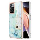 For Xiaomi Redmi Note 11 Pro / 11 Pro+ Marble Pattern IMD Card Slot Phone Case(Green) - 1