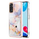 For Xiaomi Redmi Note 11s / Note 11 4G Global Marble Pattern IMD Card Slot Phone Case(Galaxy Marble White) - 1