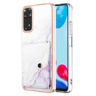 For Xiaomi Redmi Note 11s / Note 11 4G Global Marble Pattern IMD Card Slot Phone Case(White Purple) - 1