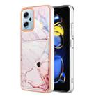 For Xiaomi Redmi Note 11T Pro Marble Pattern IMD Card Slot Phone Case(Rose Gold) - 1
