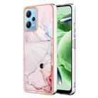 For Xiaomi Redmi Note 12 5G Global Marble Pattern IMD Card Slot Phone Case(Rose Gold) - 1