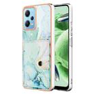 For Xiaomi Redmi Note 12 5G Global Marble Pattern IMD Card Slot Phone Case(Green) - 1