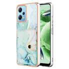 For Xiaomi Poco X5 5G Marble Pattern IMD Card Slot Phone Case(Green) - 1