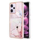 For Xiaomi Redmi Note 12 Pro 5G Global Marble Pattern IMD Card Slot Phone Case(Rose Gold) - 1