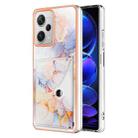 For Xiaomi Redmi Note 12 Pro+ Marble Pattern IMD Card Slot Phone Case(Galaxy Marble White) - 1