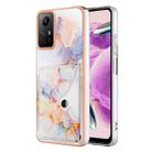 For Xiaomi Redmi Note 12S 4G Marble Pattern IMD Card Slot Phone Case(Galaxy Marble White) - 1