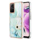 For Xiaomi Redmi Note 12S 4G Marble Pattern IMD Card Slot Phone Case(Green) - 1