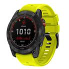 For Garmin Fenix 7 Pro 22mm Solid Color Steel Buckle Silicone Quick Release Watch Band(Lime Green) - 1