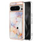 For Google Pixel 8 Pro Marble Pattern IMD Card Slot Phone Case(Galaxy Marble White) - 1