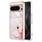 For Google Pixel 8 Pro Marble Pattern IMD Card Slot Phone Case(Rose Gold) - 1