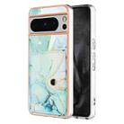 For Google Pixel 8 Pro Marble Pattern IMD Card Slot Phone Case(Green) - 1