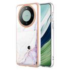 For Huawei Mate 60 Marble Pattern IMD Card Slot Phone Case(White Purple) - 1