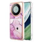 For Huawei Mate 60 Pro Marble Pattern IMD Card Slot Phone Case(Pink Purple Gold) - 1
