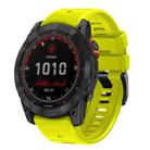 For Garmin Fenix 7X 26mm Solid Color Steel Buckle Silicone Quick Release Watch Band(Lime Green) - 1