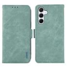 For Samsung Galaxy A13 5G / A04s ABEEL Frosted Magnetic RFID Leather Phone Case(Cyan) - 1