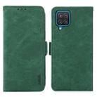 For Samsung Galaxy A12 ABEEL Frosted Magnetic RFID Leather Phone Case(Green) - 1