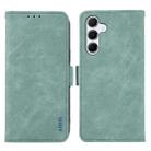 For Samsung Galaxy A15 5G ABEEL Frosted Magnetic RFID Leather Phone Case(Cyan) - 1