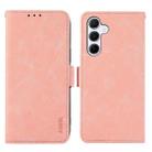 For Samsung Galaxy A25 5G Global ABEEL Frosted Magnetic RFID Leather Phone Case(Pink) - 1
