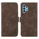 For Samsung Galaxy A32 4G ABEEL Frosted Magnetic RFID Leather Phone Case(Brown) - 1