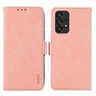 For Samsung Galaxy A33 5G ABEEL Frosted Magnetic RFID Leather Phone Case(Pink) - 1