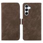 For Samsung Galaxy A35 5G ABEEL Frosted Magnetic RFID Leather Phone Case(Brown) - 1