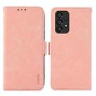 For Samsung Galaxy A53 5G ABEEL Frosted Magnetic RFID Leather Phone Case(Pink) - 1