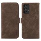 For Samsung Galaxy A53 5G ABEEL Frosted Magnetic RFID Leather Phone Case(Brown) - 1