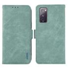 For Samsung Galaxy S20 FE ABEEL Frosted Magnetic RFID Leather Phone Case(Cyan) - 1