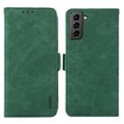 For Samsung Galaxy S21+ 5G ABEEL Frosted Magnetic RFID Leather Phone Case(Green) - 1