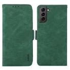 For Samsung Galaxy S21 5G ABEEL Frosted Magnetic RFID Leather Phone Case(Green) - 1