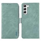 For Samsung Galaxy S22 5G ABEEL Frosted Magnetic RFID Leather Phone Case(Cyan) - 1