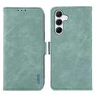 For Samsung Galaxy S23 FE 5G ABEEL Frosted Magnetic RFID Leather Phone Case(Cyan) - 1