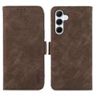For Samsung Galaxy S24+ 5G ABEEL Frosted Magnetic RFID Leather Phone Case(Brown) - 1