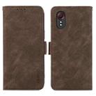 For Samsung Galaxy Xcover 7 ABEEL Frosted Magnetic RFID Leather Phone Case(Brown) - 1