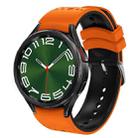 For Samsung Galaxy Watch 6 Two Color Silicone Watch Band(Orange Black) - 1