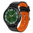 For Samsung Galaxy Watch 6 Two Color Silicone Watch Band(Black Orange) - 1