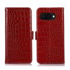 For Google Pixel 9a Crocodile Top Layer Cowhide Leather Phone Case(Red) - 1
