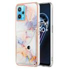 For Realme 9 Pro+ 5G Marble Pattern IMD Card Slot Phone Case(Galaxy Marble White) - 1